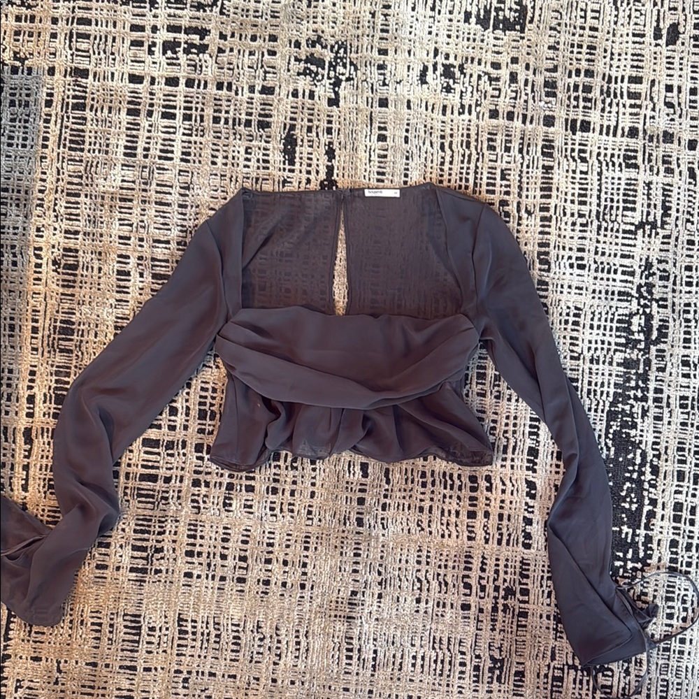 House of CB Purple Long Sleeve Crop Blouse
